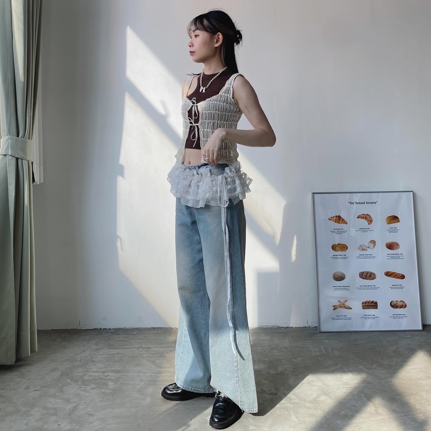 現貨 VT166 Smocked Ribbon Vest - Pink | Ivory