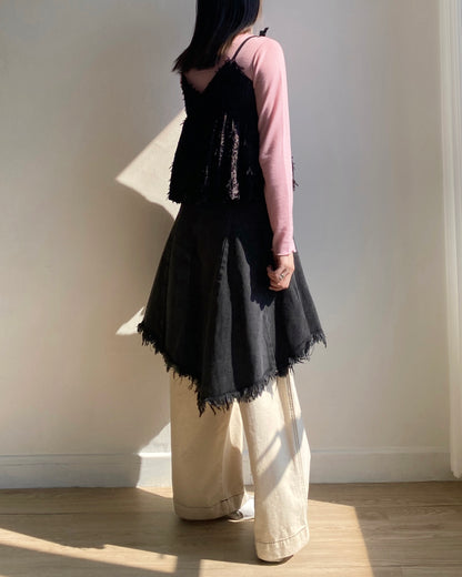 現貨 VT232 Ribbon Vest - Black