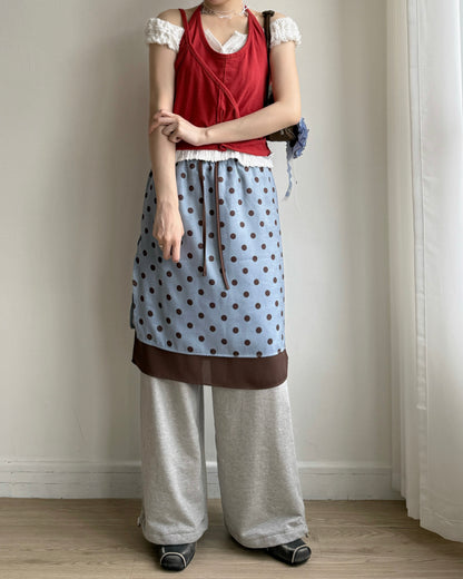 SK219 DotDot Skirt - Skyblue | Charcoal
