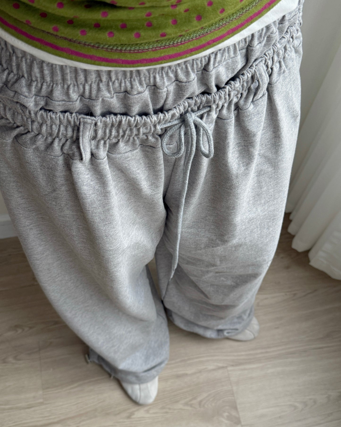 PT081 Double Waistband Pants - Gray | Black