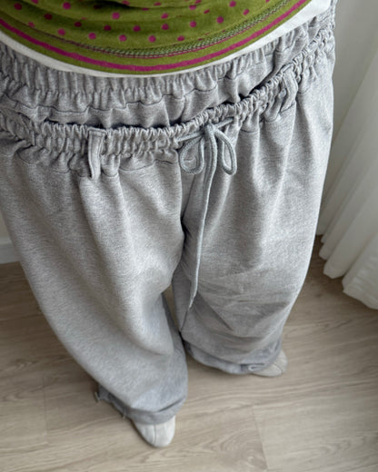 PT081 Double Waistband Pants - Gray | Black
