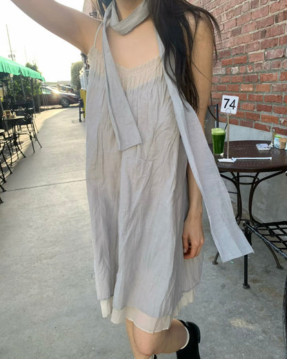 DS293 Minimalist Layered OPS - Ivory | Gray