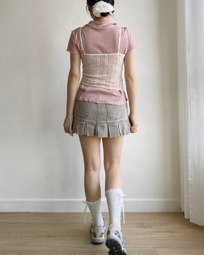 TP517 V-Neck Top - Pink | Charcoal