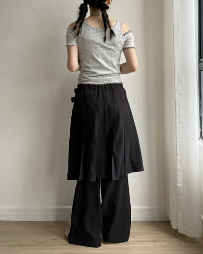 TP581 Ribbed Frill Sleeveless - Blue | White | Charcoal | Gray