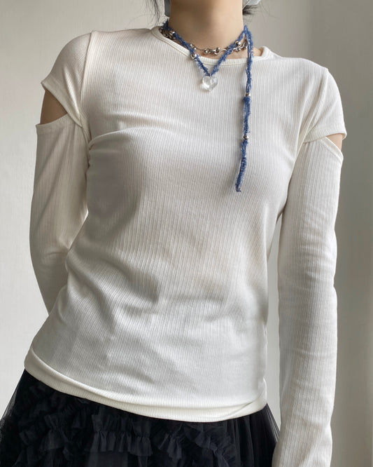 TP511 Cut-Out Top - Gray | White | Black