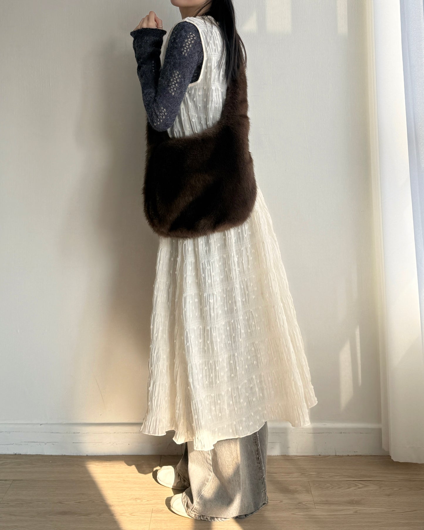 (🧨7-11/2限定優惠) DS287 DotDot Layer OPS - Ivory | Black