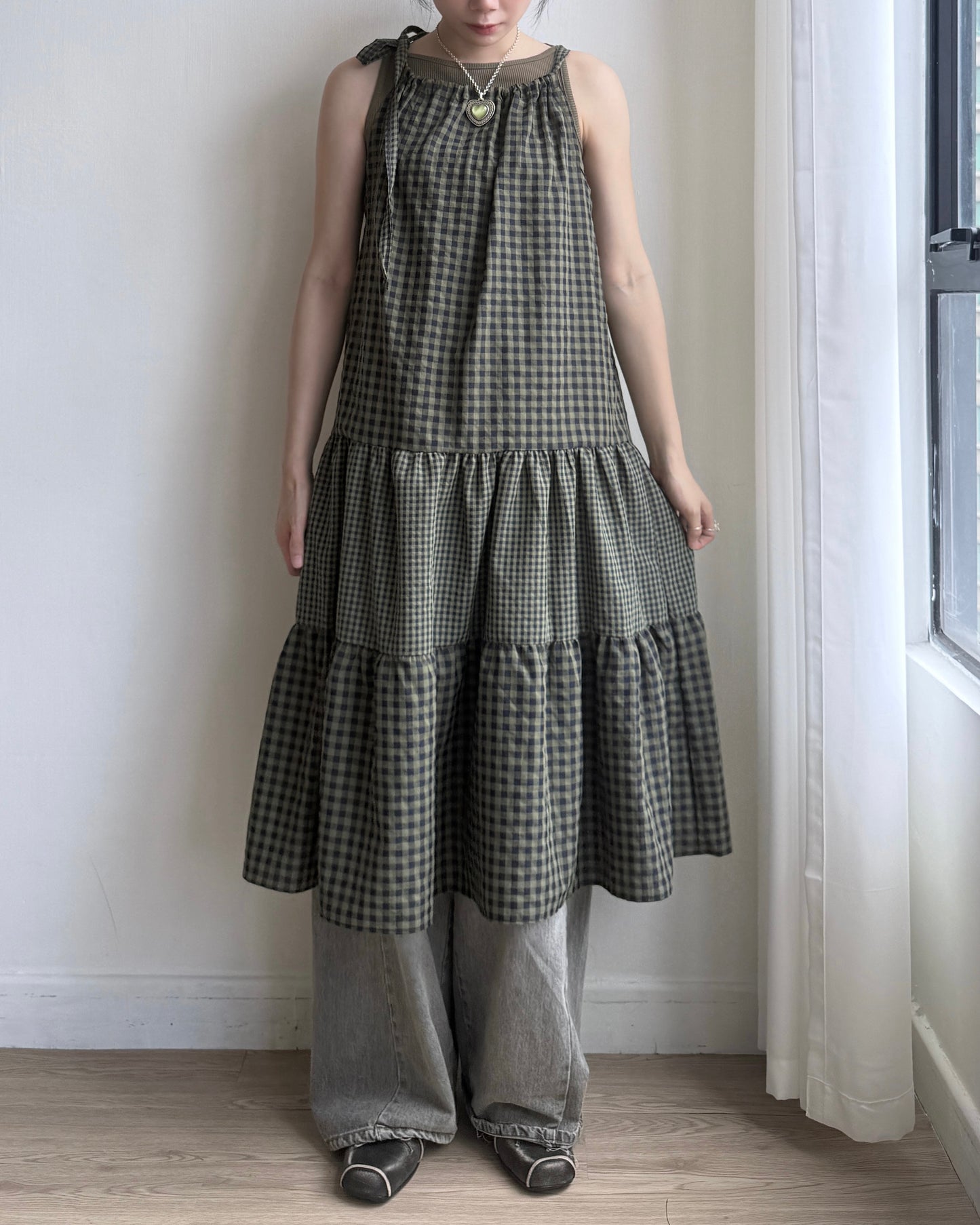 DS281 Check Halter OPS - Charcoal | Khaki