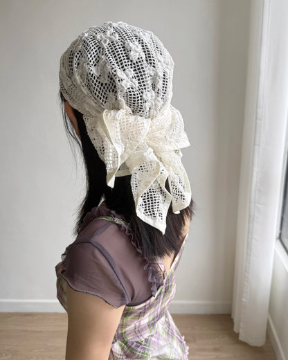 KA4349 Popcorn Scarf - Ivory | Black