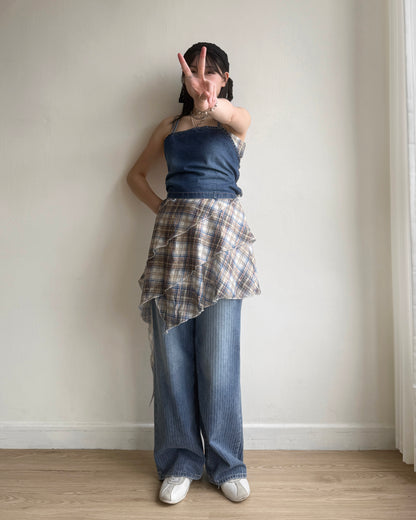 VT253 Denim Strap Camisole - Light Blue | Navy