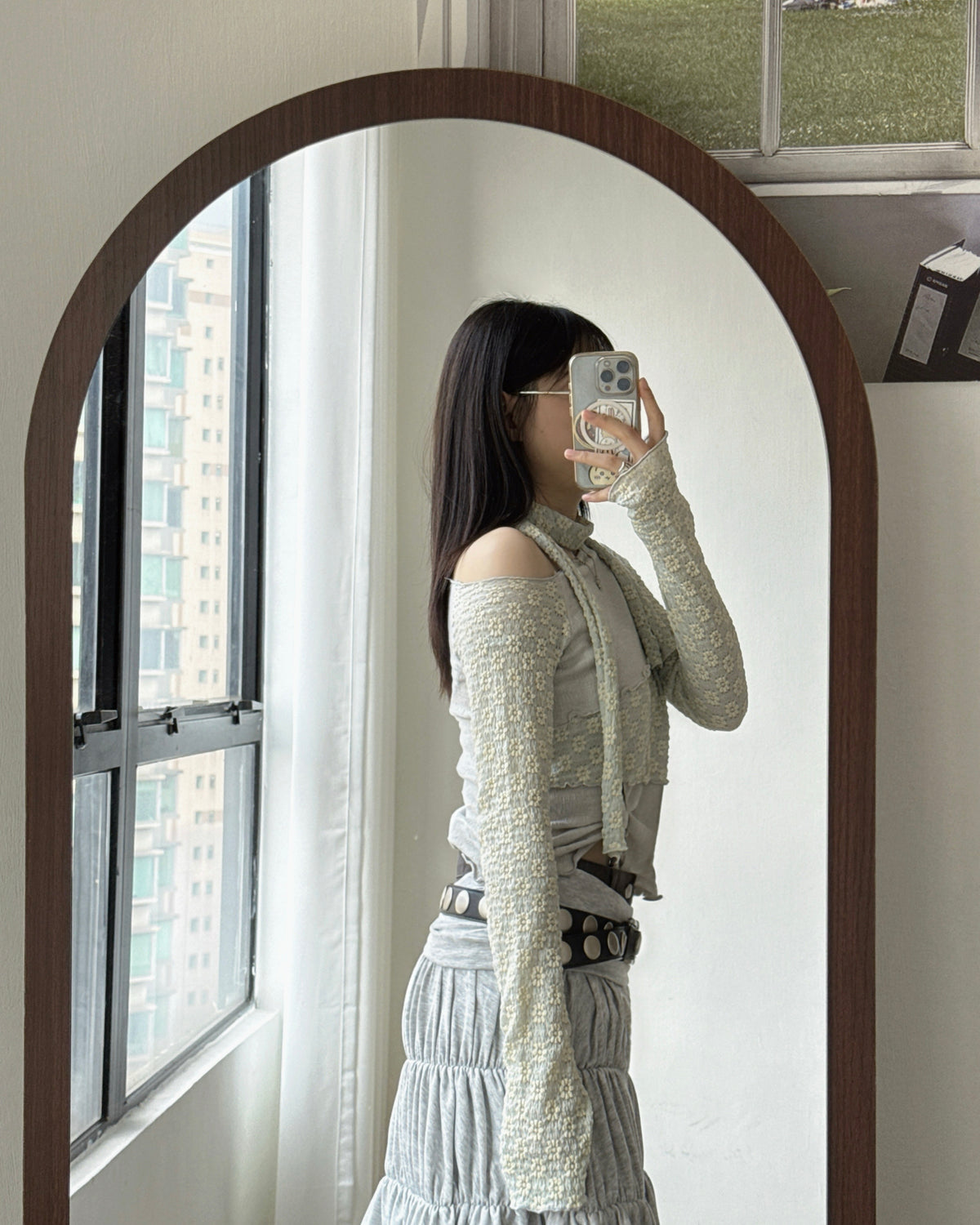 TP611 Textured Scarf Top - Mint | Black