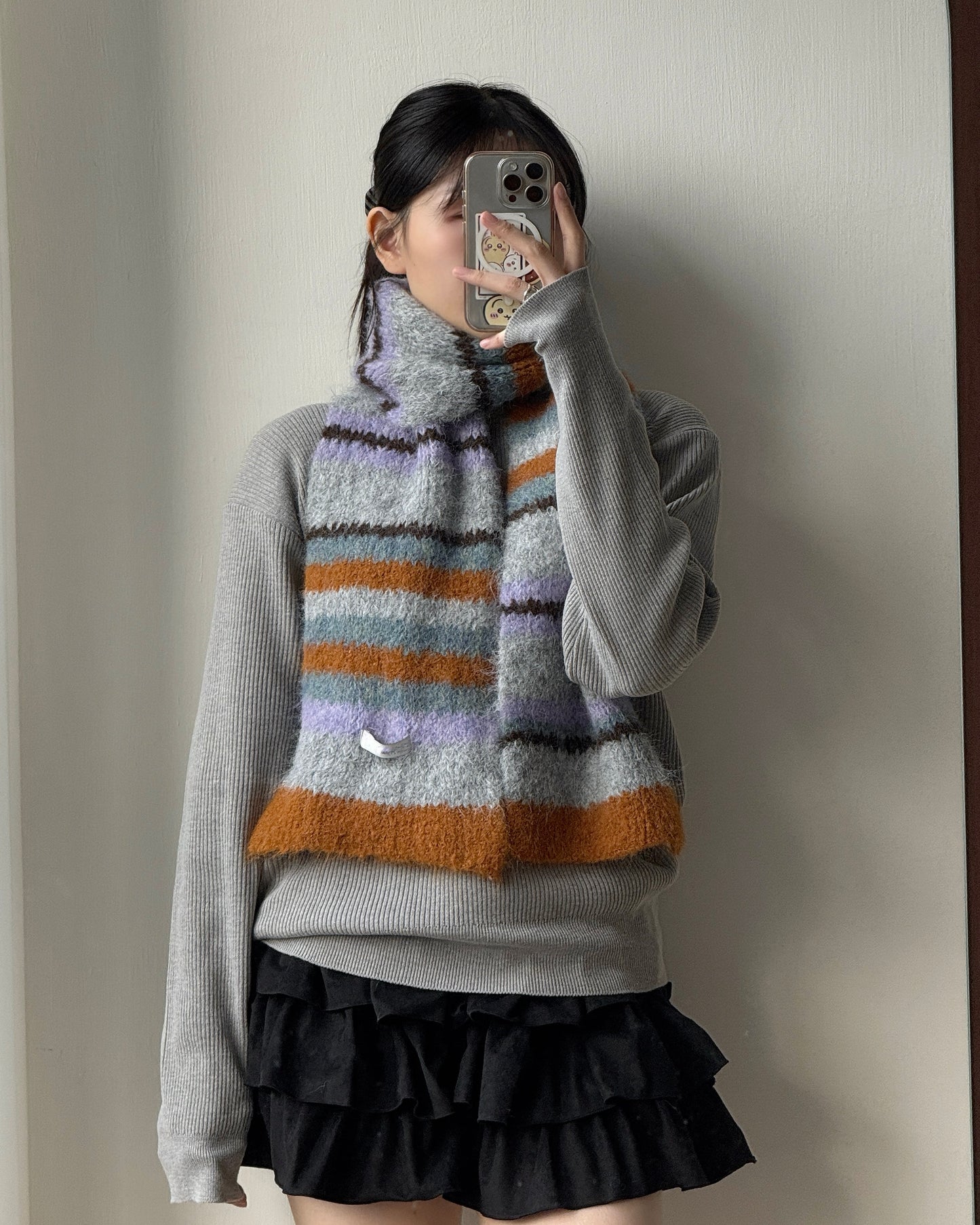 KA377 Wool Striped Muffler - 3colour