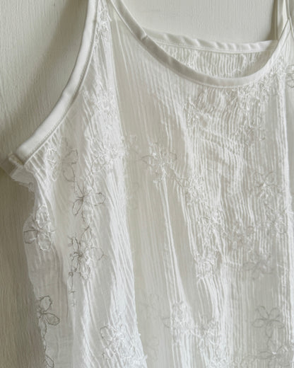 VT297 Floral Vest OPS - White | Black