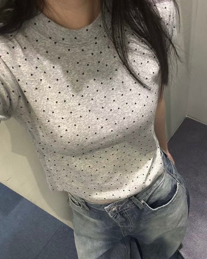 TP565 Many Heart TEE - White | Gray | Black