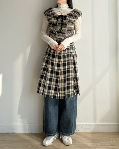 TP560 泡泡褶皺針織衫 - Brown | Black