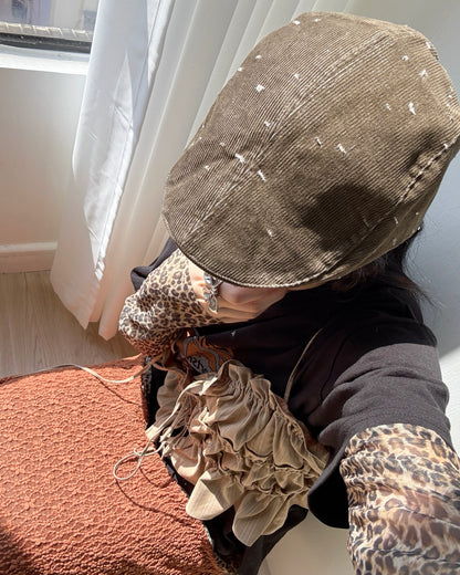 SK204 Lace Maxi Skirt - Brick | Gray