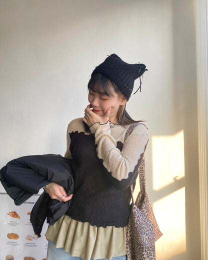 現貨 KA304 Ribbon Cat Hat - Ivory | Gray | Black
