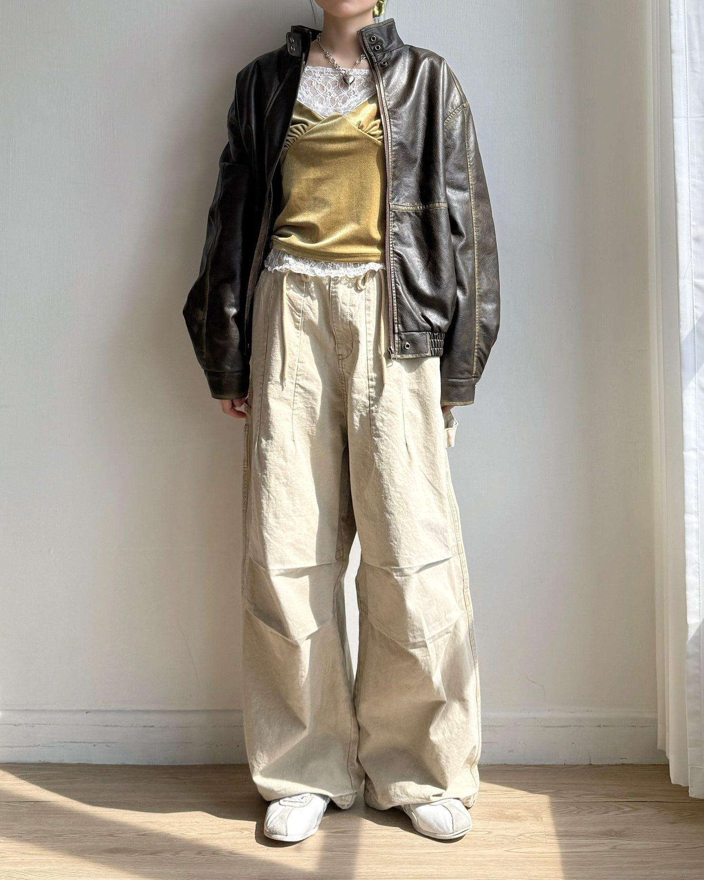 PT076 Ribbed Pants - Beige | Black