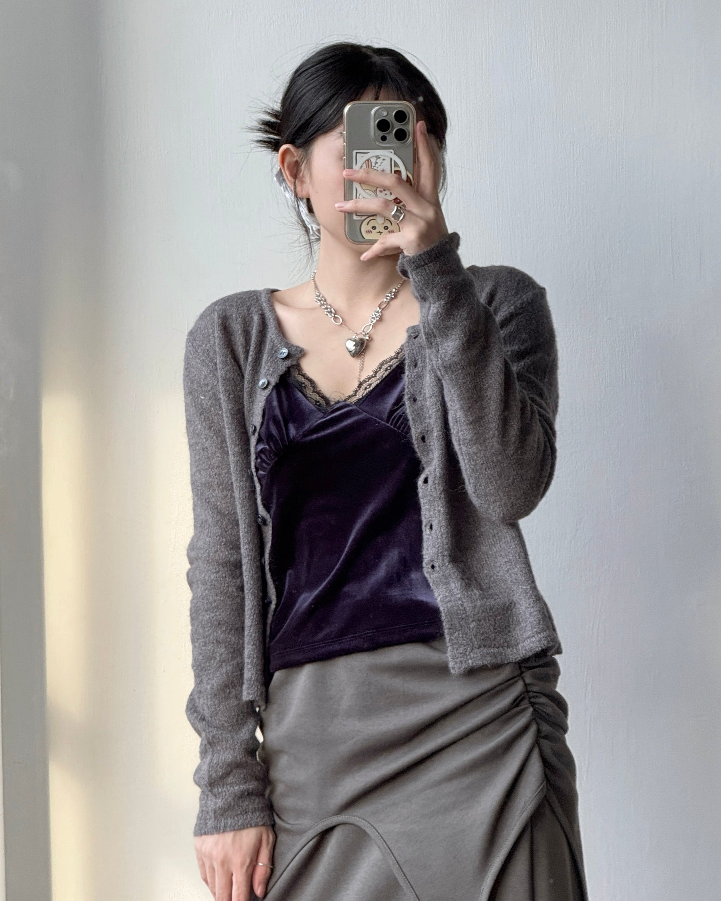 CD057 Alpaca Lily Cardigan - Purple | Turquoise | Gray