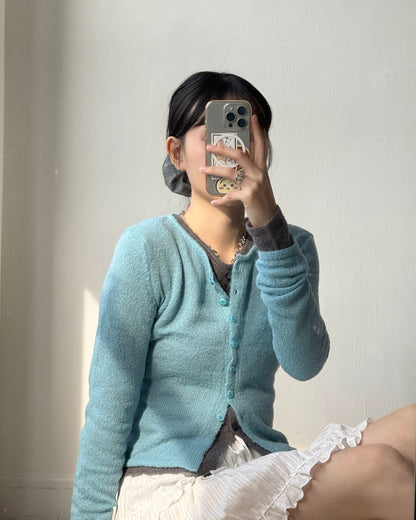 CD057 Alpaca Lily Cardigan - Purple | Turquoise | Gray