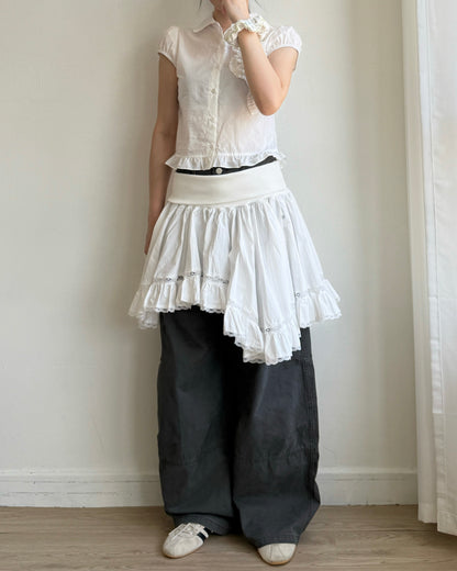 TP599 Embroidery Blouse - White | Black