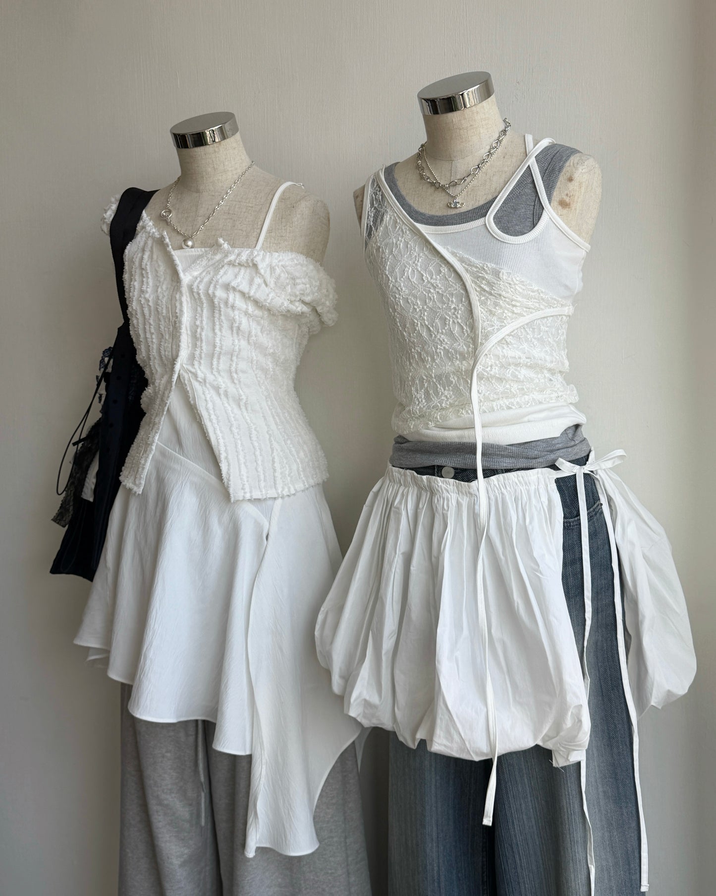 VT295 Lace Camisole - White | Black