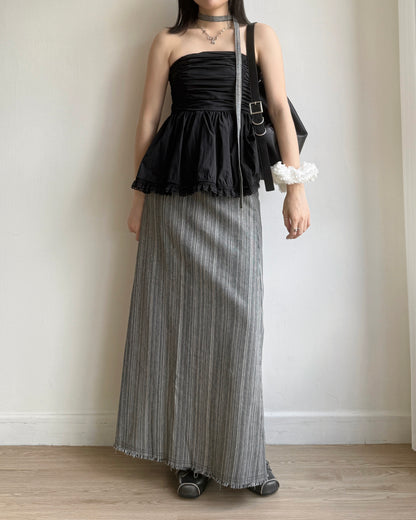 現貨 SK193 Long Denim Skirt - Blue | Black