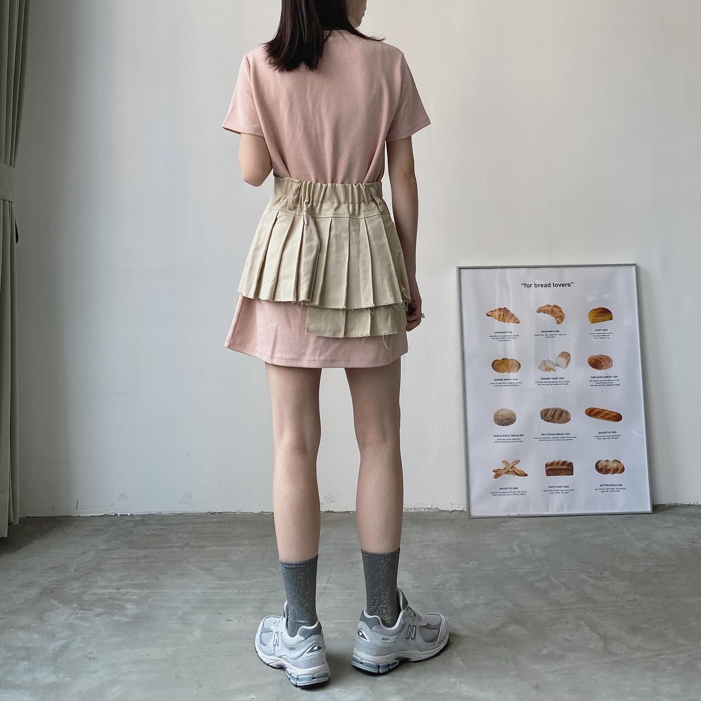現貨 SK163 Irregular Pleated Skirt - Beige | Black