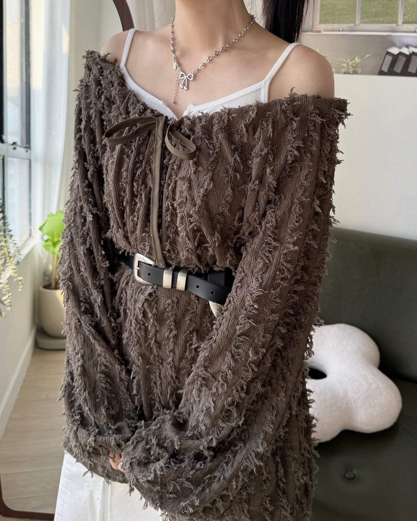 TP573 Crumbble Blouse - Khaki | Black | Ivory