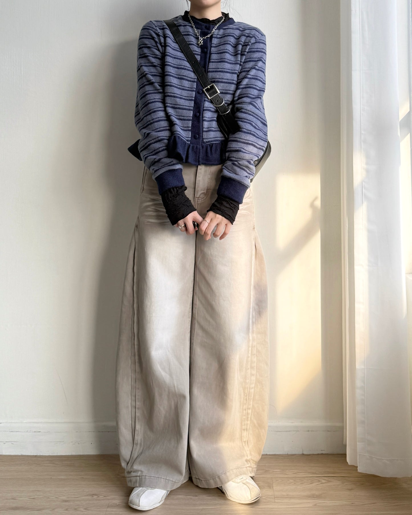 現貨 CD055 Heat Frill Cardigan - Navy | Black