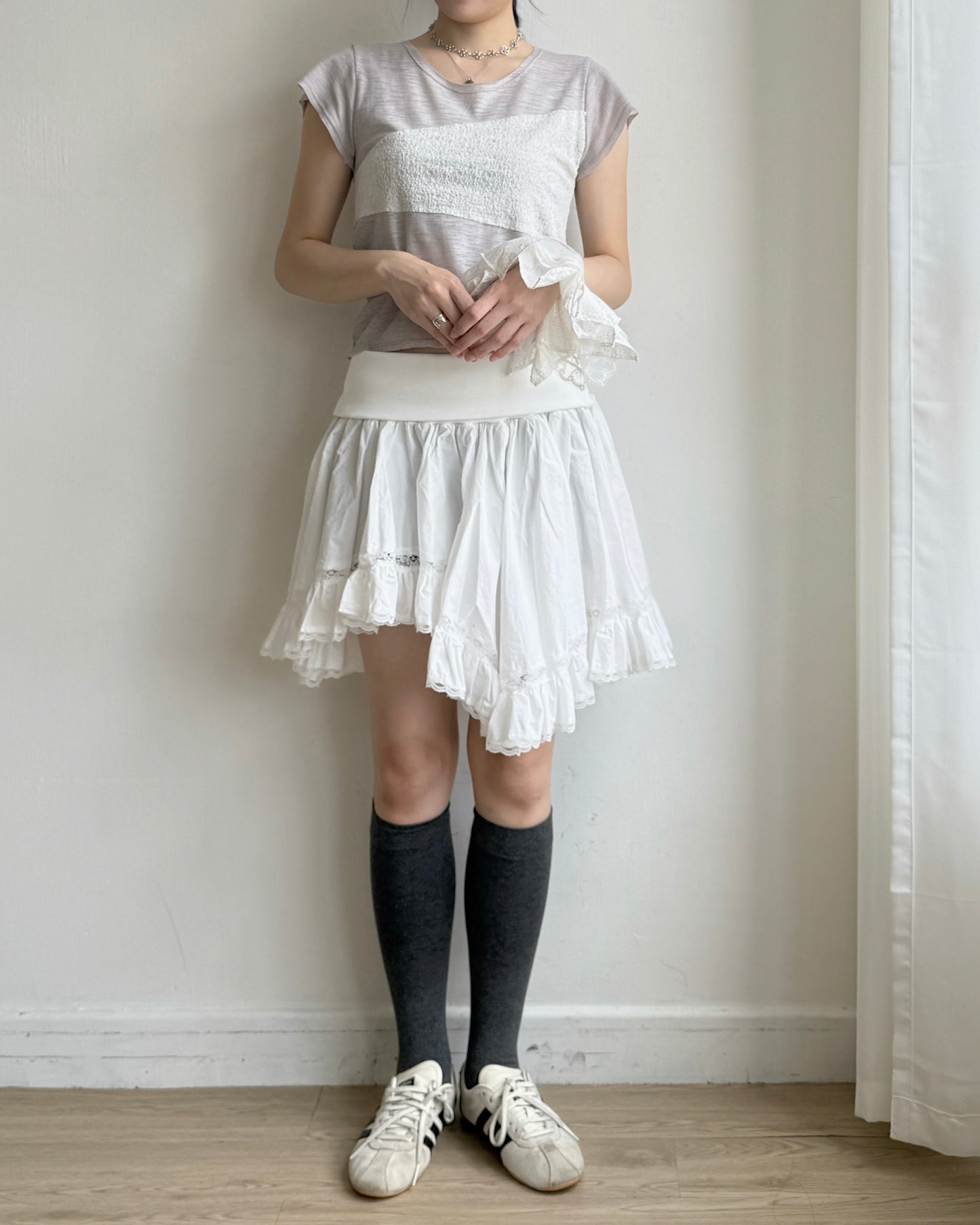 TP600 Patchwork Top - White | Gray | Black