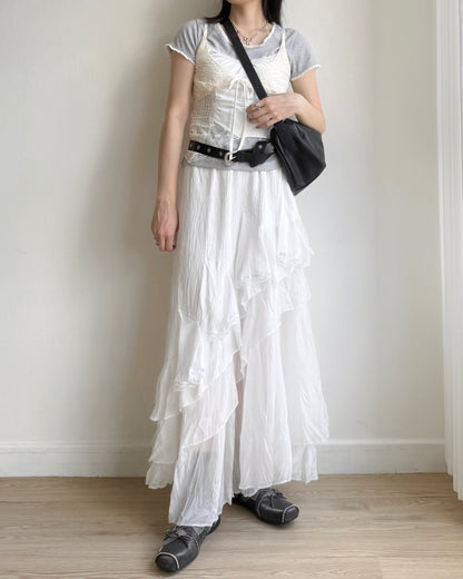 SK194 Lace Skirt - White | Black