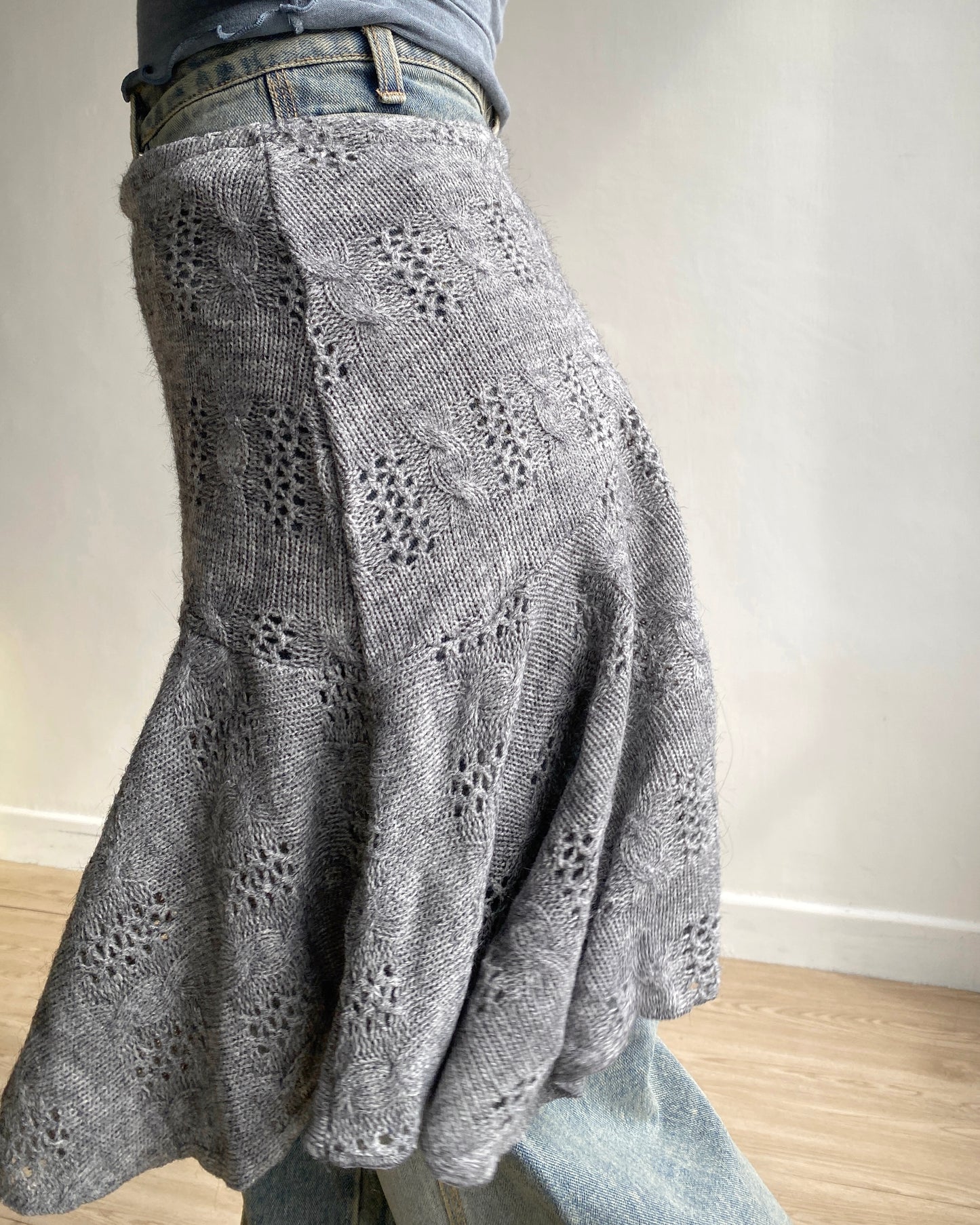 現貨 SK179 Twist Pattern 2Way Skirt - Ivory | Gray