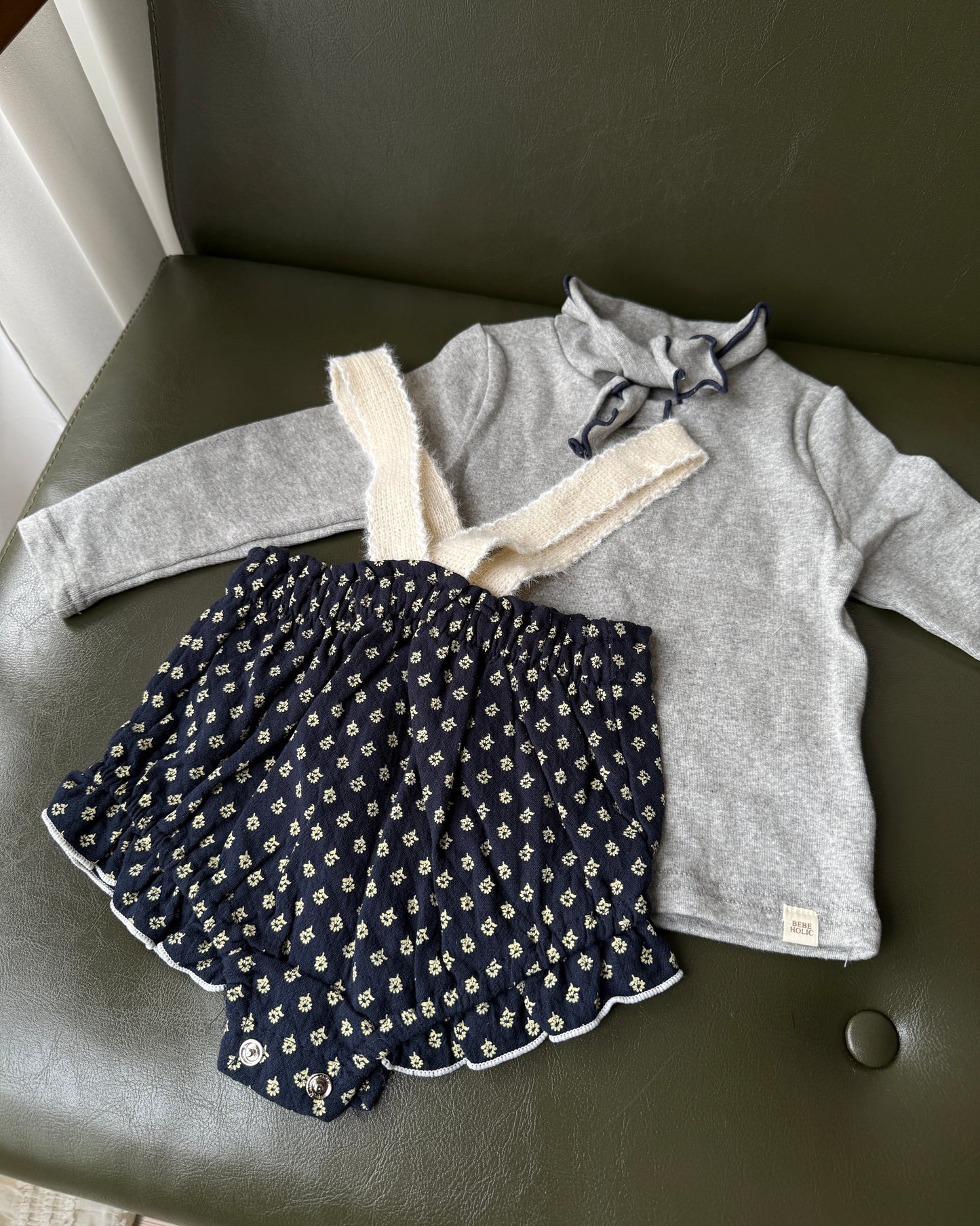 🍪Bebeholic 領結小上衣 - Ivory | Pink | Gray | Charcoal
