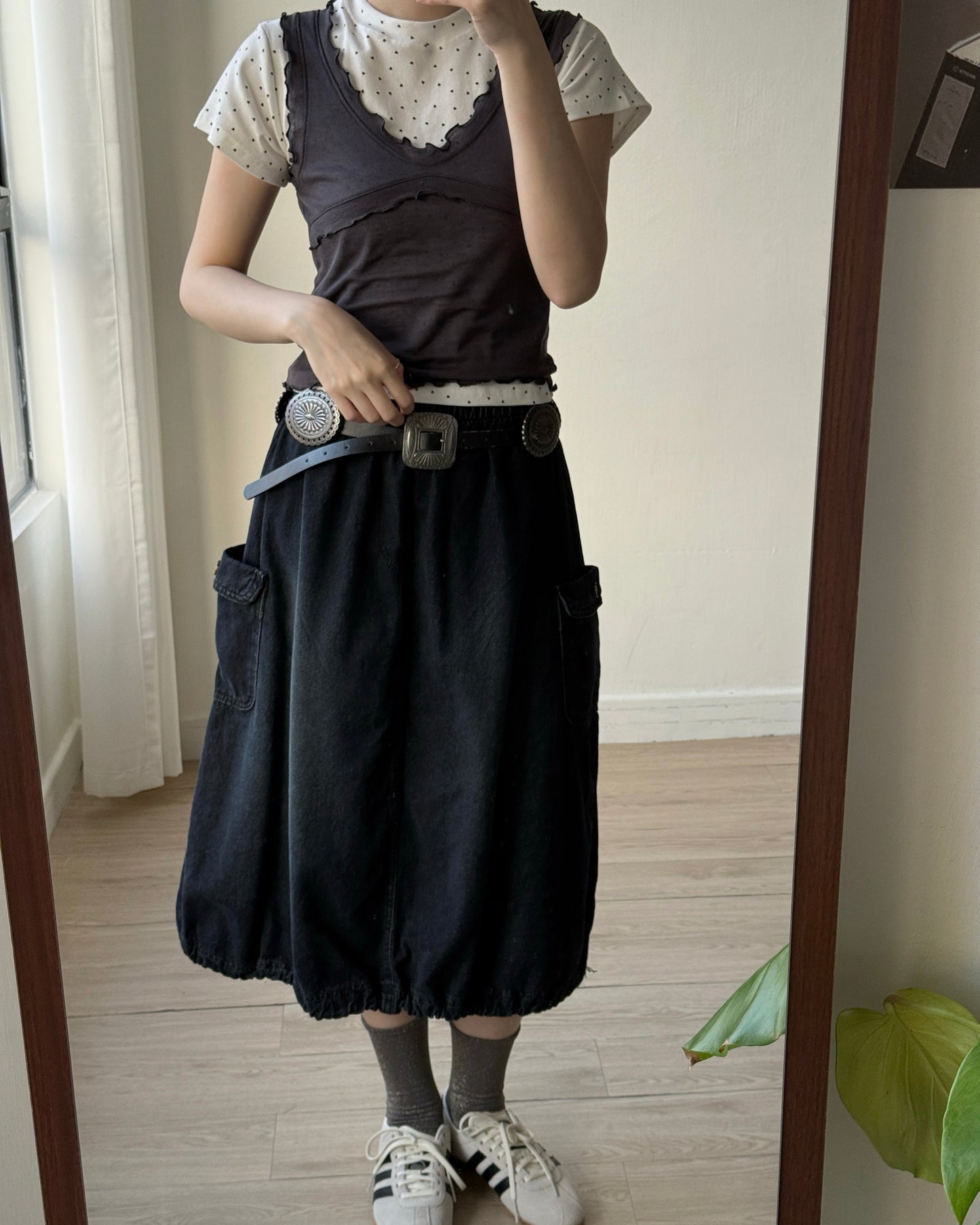 SK215 Balloon Skirt - Dark Denim