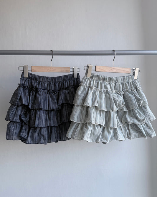 SK198 Mixed Skirt Pants - Mint | Navy
