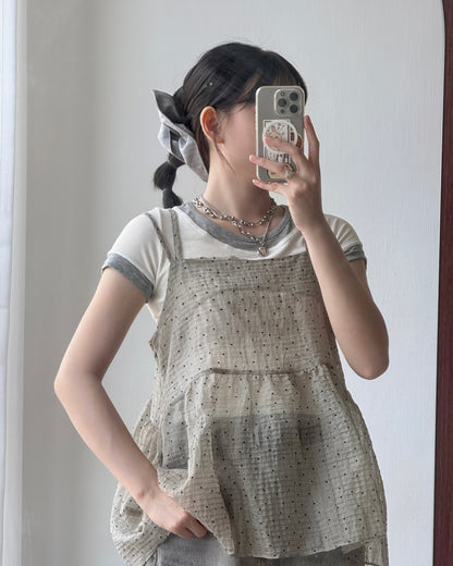 VT257 DotDot Vest - White | Charcoal