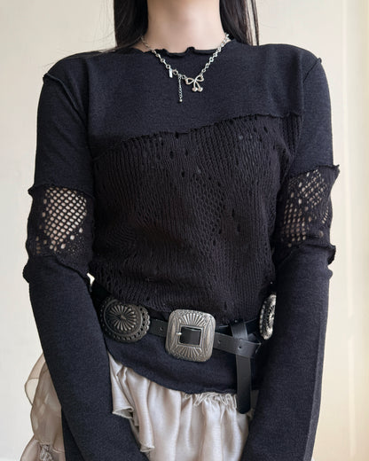 TP570 Patchwork Knit - Ivory | Black