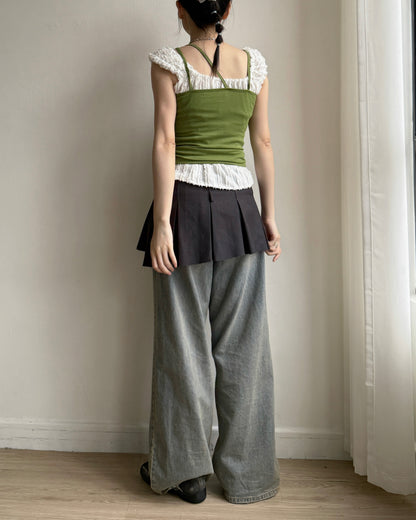 VT287 Ribbed Vest - Green | White | Black