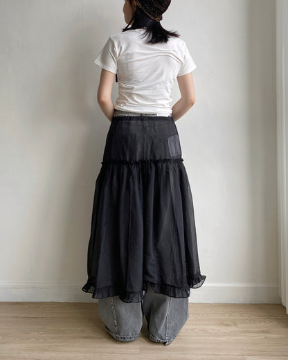 TP520 Pin-tuck Pleated Tee - Black | Navy | White