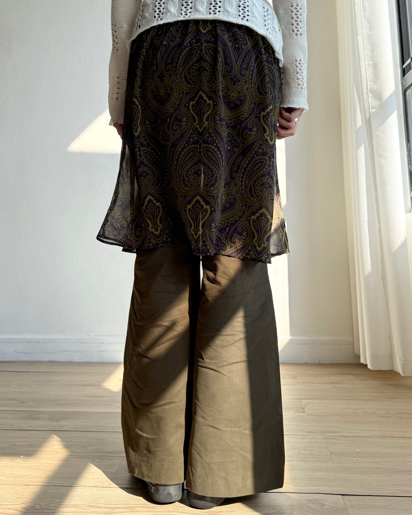 PT078 Flared Pants - Khaki | Black