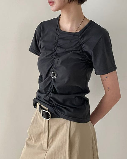 TP585 Embossed Tee - Green | Beige | Charcoal