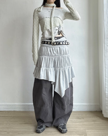 TP611 Textured Scarf Top - Mint | Black