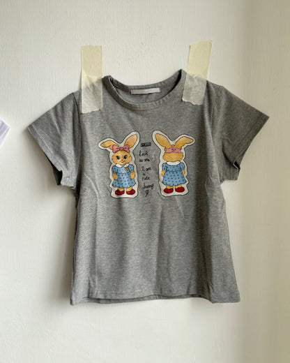 TP582 Rabbit TEE - White | Gray