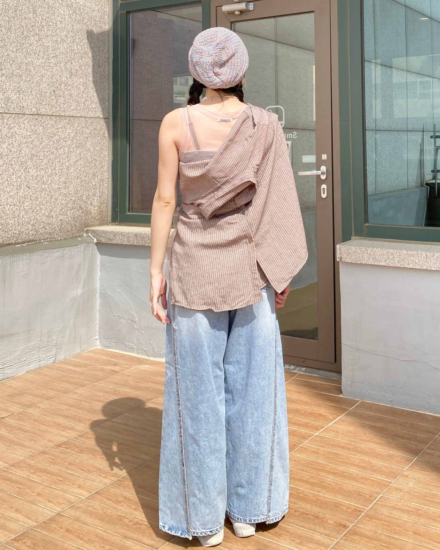 JN058 Irregular Jeans - Blue | charcoal