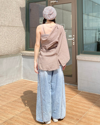 JN058 Irregular Jeans - Blue | charcoal
