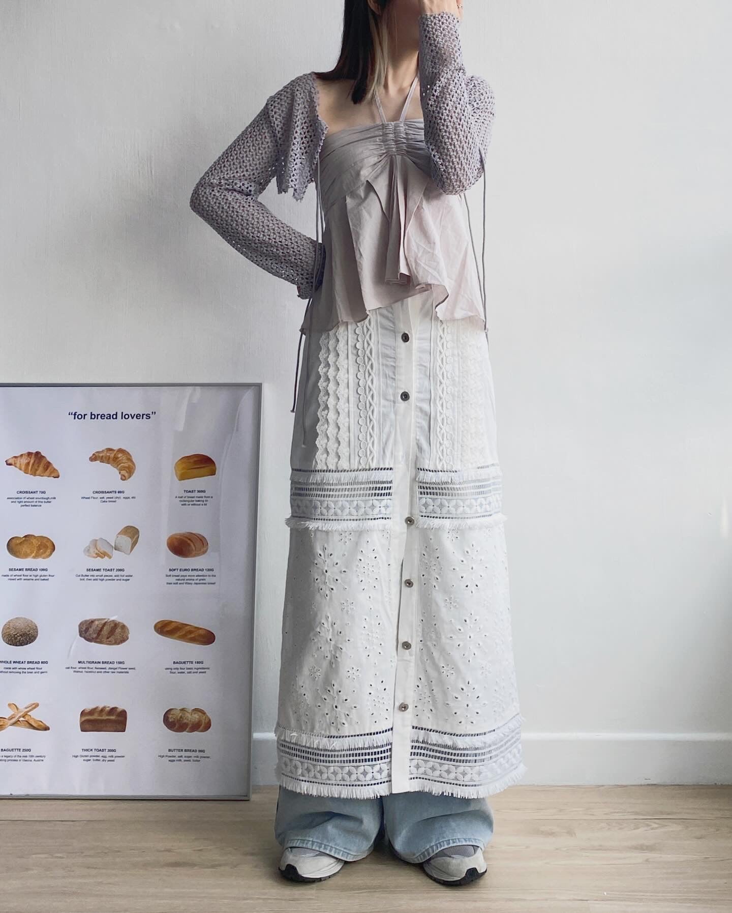 現貨 SK171 Button Lace Skirt - White | Black