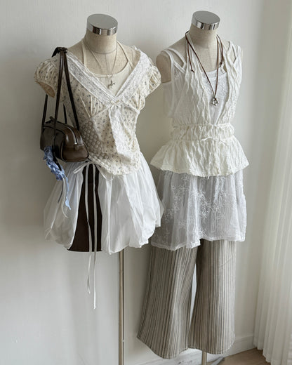 SK221 Balloon Skirt - White | Black | Gray