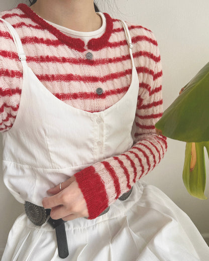 🧨Preoder限定優惠 CD058 Striped Cardigan - Red | Navy