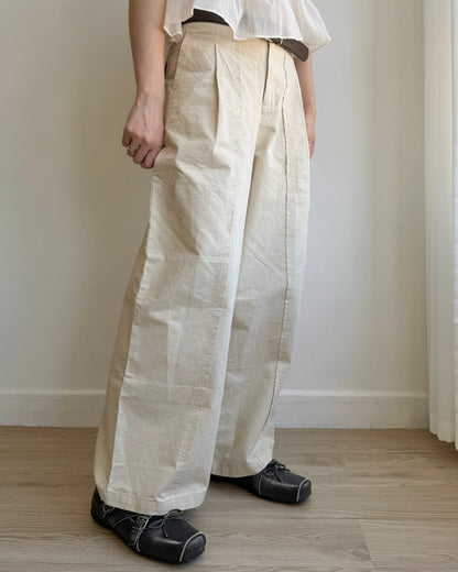 現貨 PT072 Wide Straight-Fit Cotton Pant - White | Beige | Black