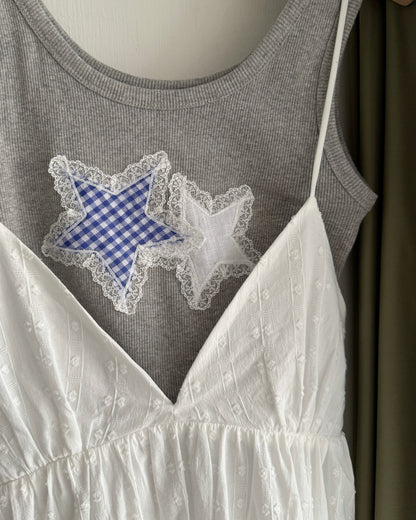 DS292 Flowy Asymmetric OPS - White | Gray